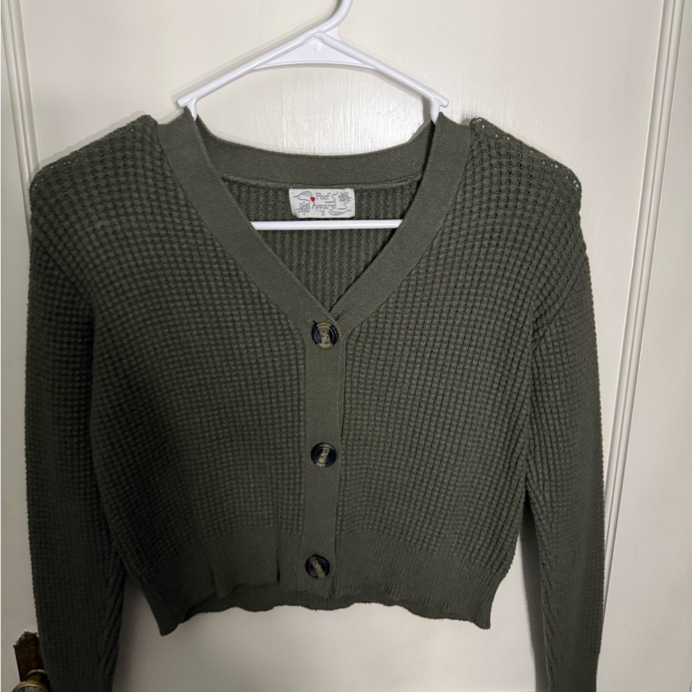 Pink Rose Olive Button-Up Cardigan